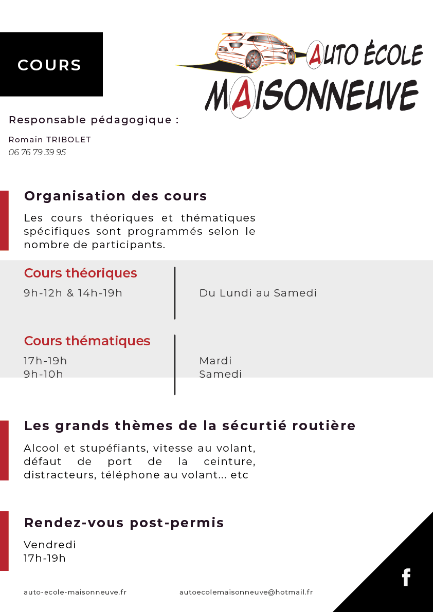 HORAIRES COURS Maisonneuve